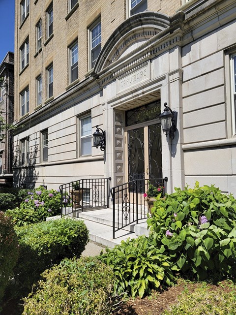 Front Entrance of Building at Traymore Apartments, New Haven, CT