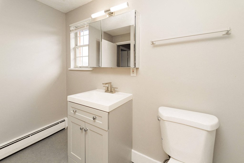 White Bathroom at BAY SHORE APARTMENTS, EAST HAVEN, 06512