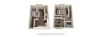 Retro 1 Bed 1 Bath Townhouse + Den Renovated