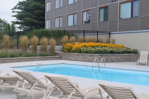 the swimming pool at our apartments