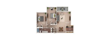 a 1 bedroom floor plan  503 square feet