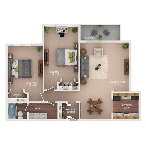 a 1 bedroom floor plan  503 square feet