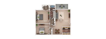 a 2100 sq ft floor plan with a bedroom and a living room