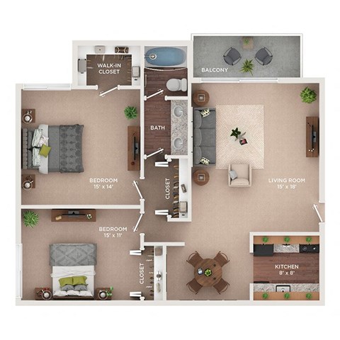 a 2100 sq ft floor plan with a bedroom and a living room