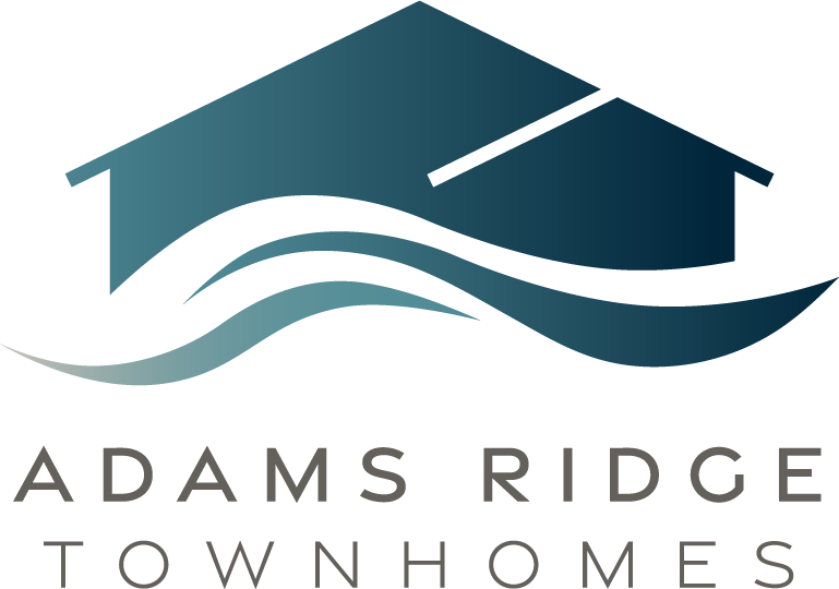 A logo for Adams Ridge Townhomes is displayed.