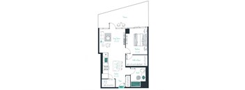 floor plan of a 1 bed 1 bath apartment