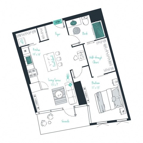 a floor plan of a small apartment