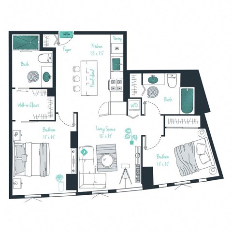 a blueprint of a floor plan of a house