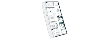 floor plan of a 2 bed 2 bath apartment