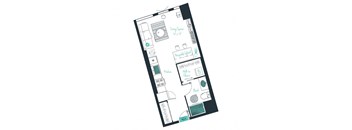 floor plan of a studio apartment