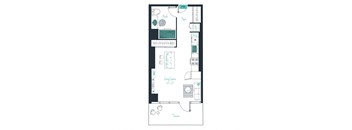 floor plan of a studio apartment