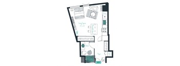 floor plan of a studio apartment