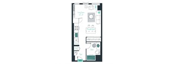 floor plan of a studio apartment