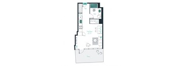 floor plan of a studio apartment