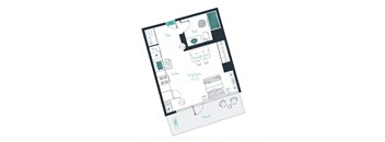 floor plan of a studio apartment