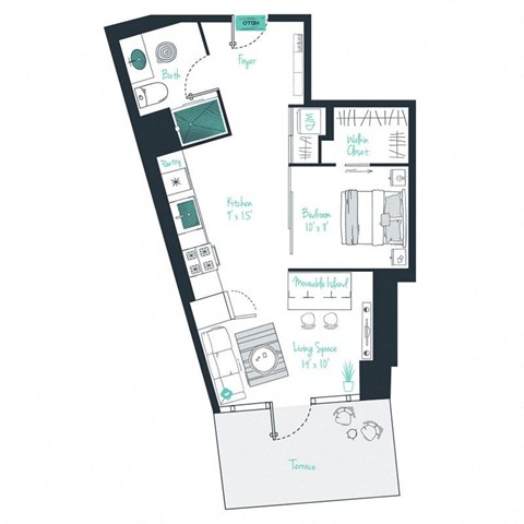floor plan of a convertible apartment