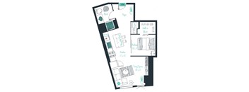 floor plan of a convertible apartment