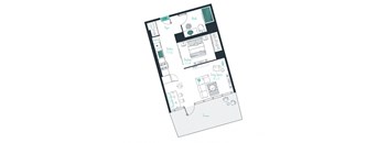 floor plan of a convertible apartment