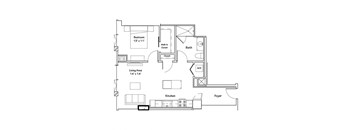 a floor plan of a house with bedrooms and a living room