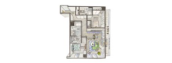a floor plan of a apartments floor