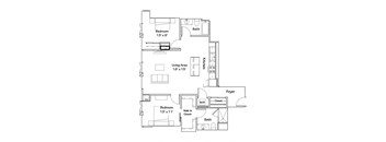 a floor plan of a town house with roommates