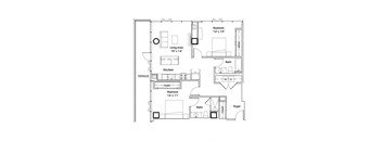 a floor plan of a 1 bedroom floor plan