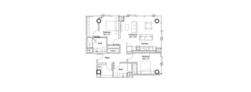a floor plan of a residence with bedrooms and baths