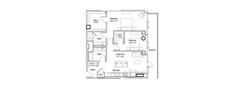 a floor plan of a 1 bedroom floor plan