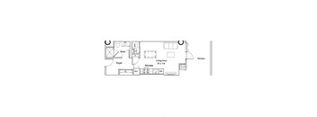 a floor plan of a home with a bedroom and a living room