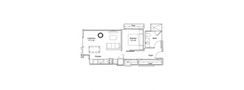 a line drawing of a floor plan of a house