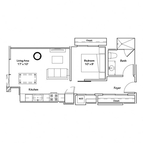 a line drawing of a floor plan of a house