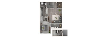 1 bed 1 bath apartment floor plan