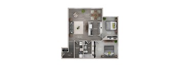 1 bed 1 bath apartment floor plan