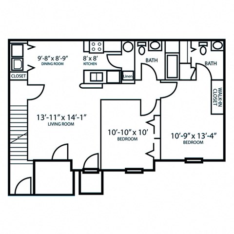 2 Bedroom Arden Floor Plan