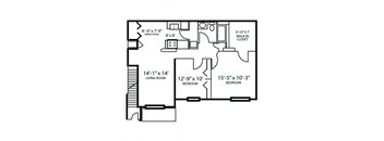 2 Bedroom Parker Floor Plan