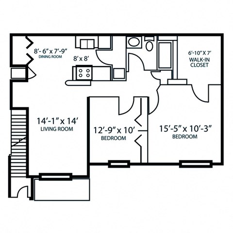 2 Bedroom Parker Floor Plan