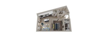 1 bed 1 bath apartment floor plan