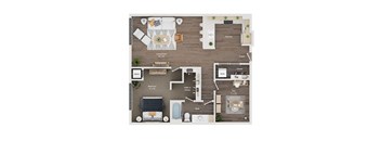 1 bed 1 bath apartment floor plan