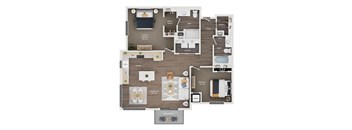 a floor plan of a house with a bedroom and a living room