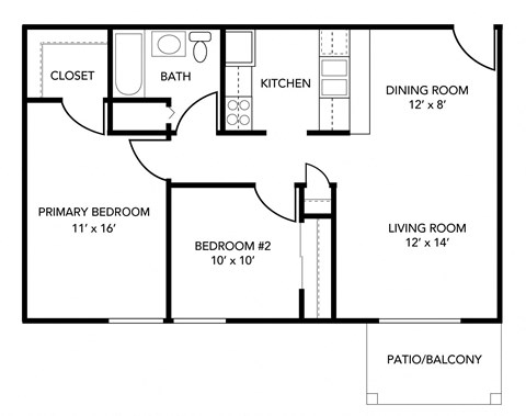 a floor plan of a house with a bedroom and a living room
