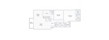 a floor plan of a house with a bedroom and a living room