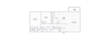 a floor plan of a house with bedrooms and a living room