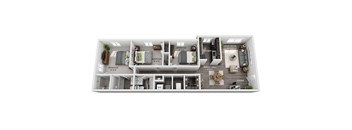 a 3 bedroom floor plan with a bathroom and a balcony