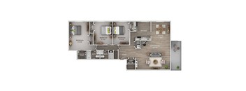 a 4 bedroom floor plan  1190 sq ft
