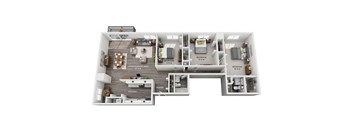 a 3 bedroom floor plan  503 square feet