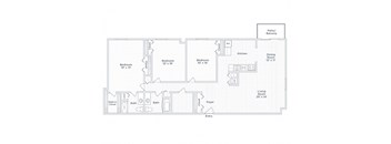 a floor plan of a house with a bedroom and a living room