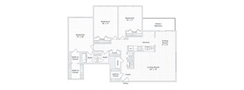 a floor plan of a house with bedrooms and a living room