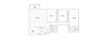 a floor plan of a house with a bedroom and a living room