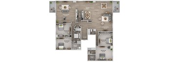 a floor plan of a house with a wood floor
