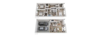 A diagram shows the layout of a two-story house with labeled rooms.